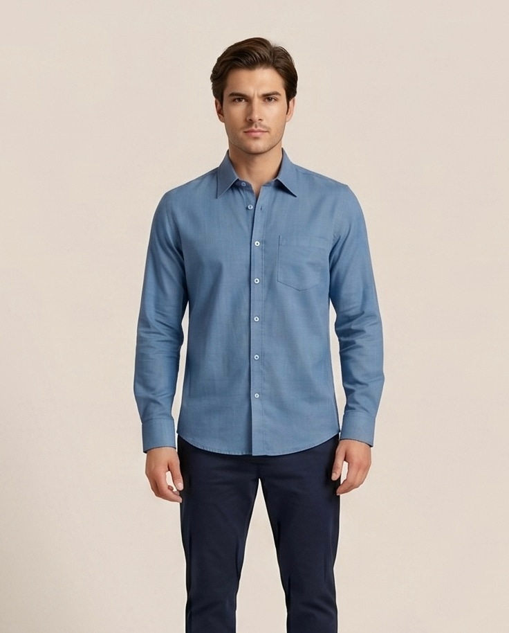 Ocean Linen Shirt in Ocean Blue