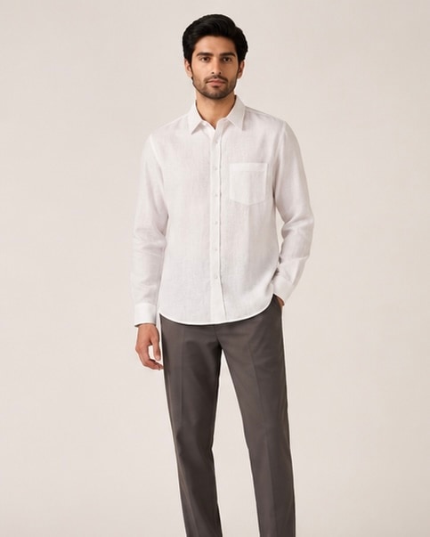 White Linen Shirt, Levoke shirts