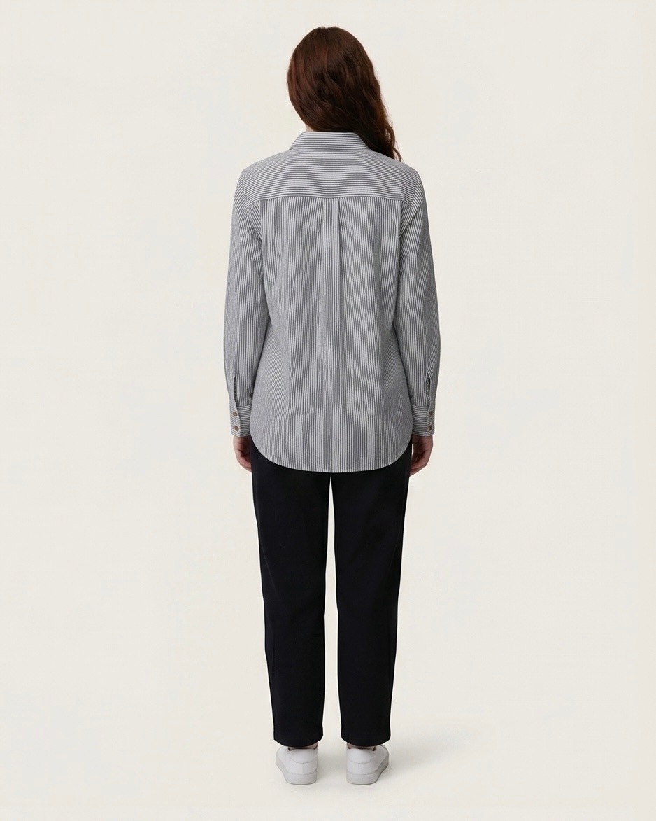Pinstripe Shirt in Ink Stripe