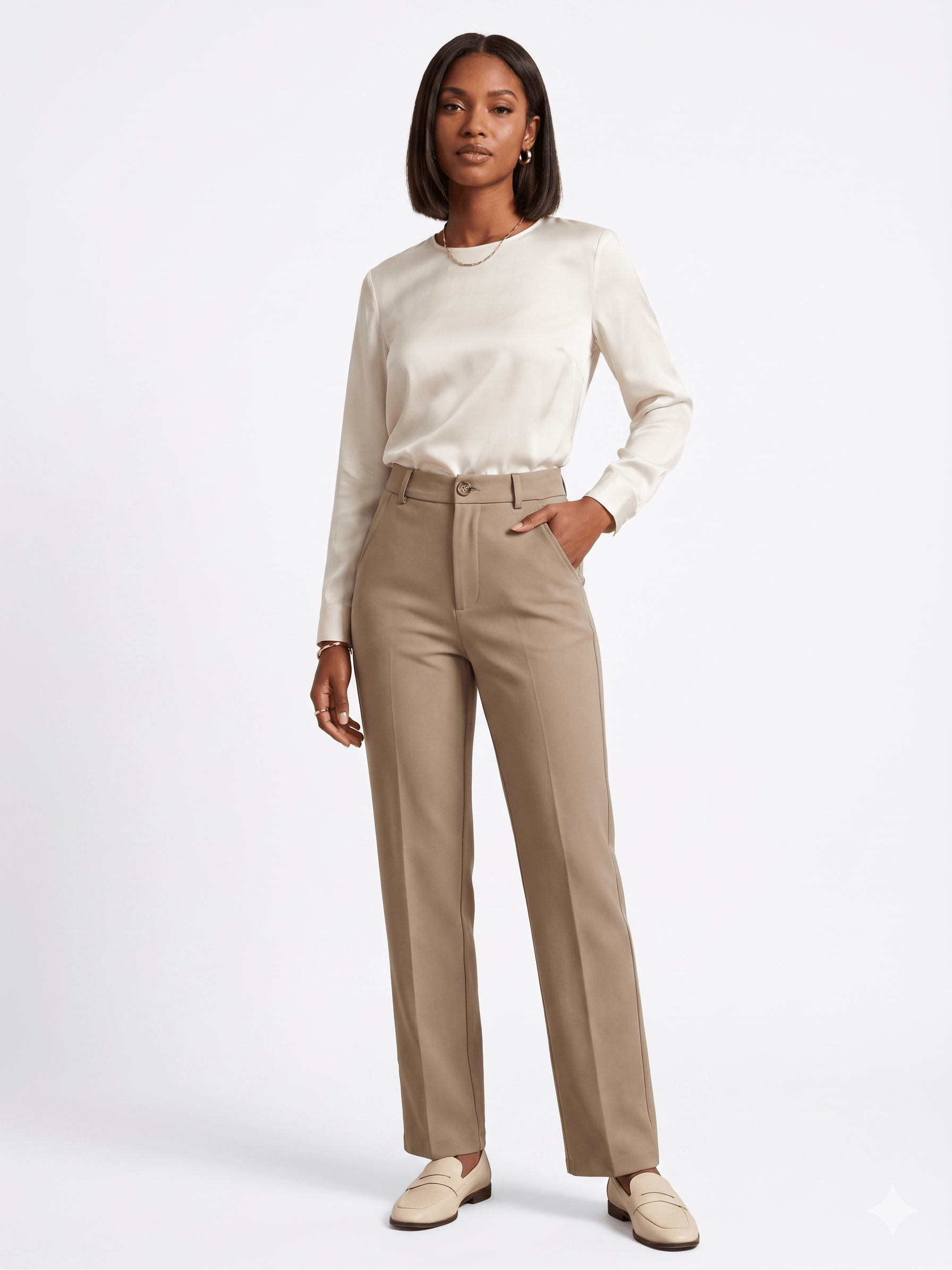 Korean Tailored Trouser in Beige