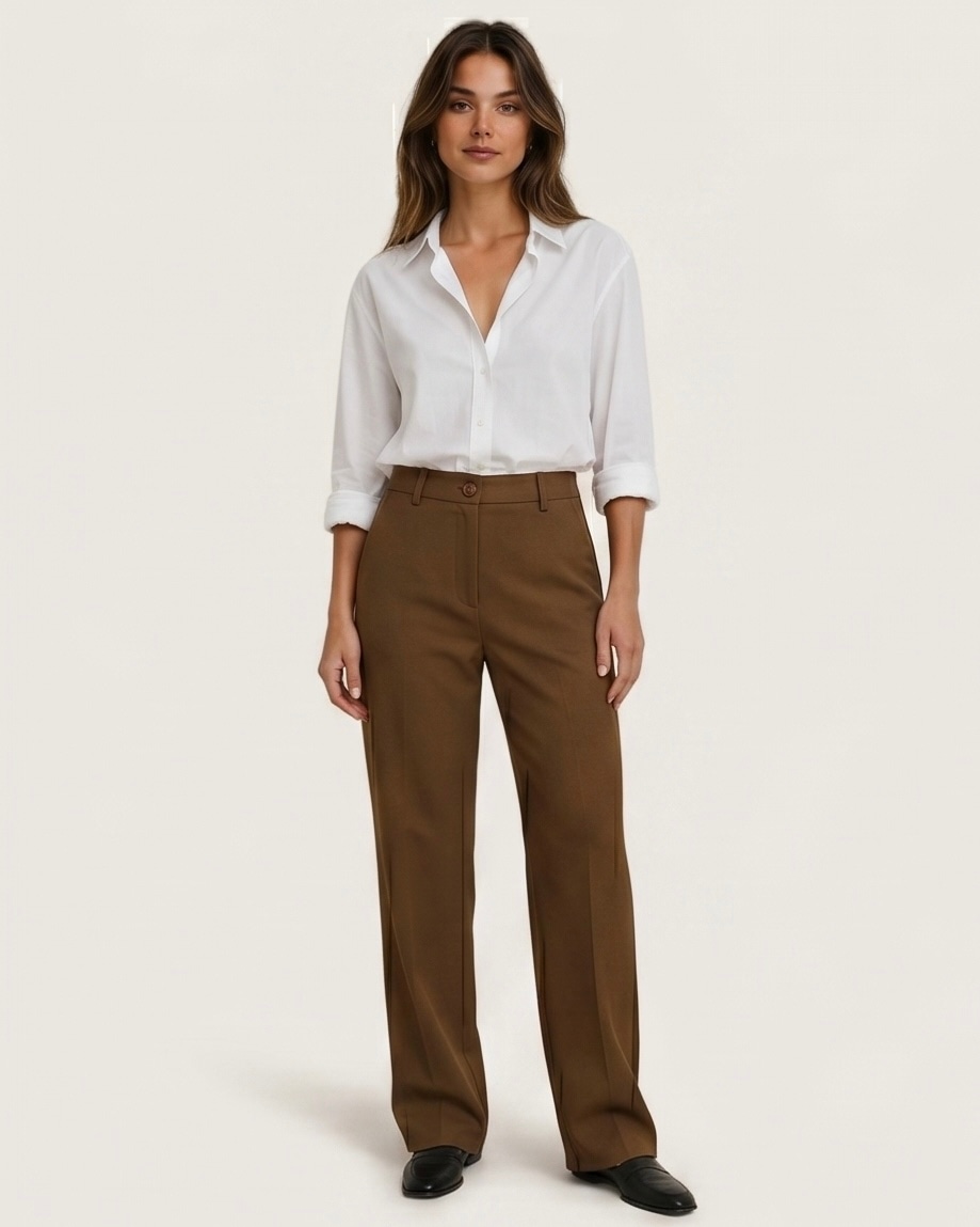 Korean Tailored Trousers in Tobacco